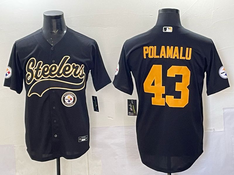 Men 2025 Pittsburgh Steelers #43 Polamalu black 3th generation Joint Name Nike Limited NFL Jersey style 0010->pittsburgh steelers->NFL Jersey